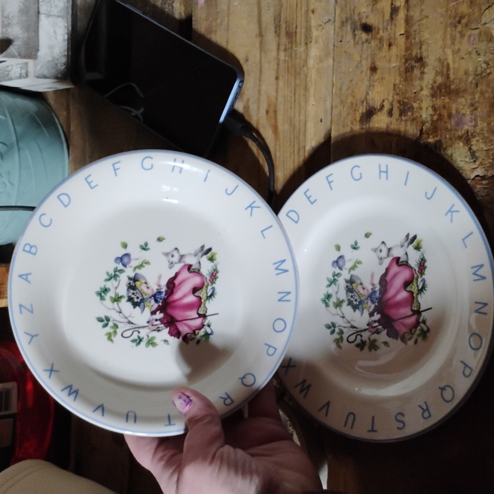 Antique alphabet plate and bowl by Lord Nelson pottery